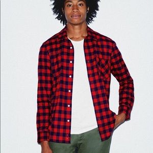American Apparel Flannel Lumberjack Shirt in red and black